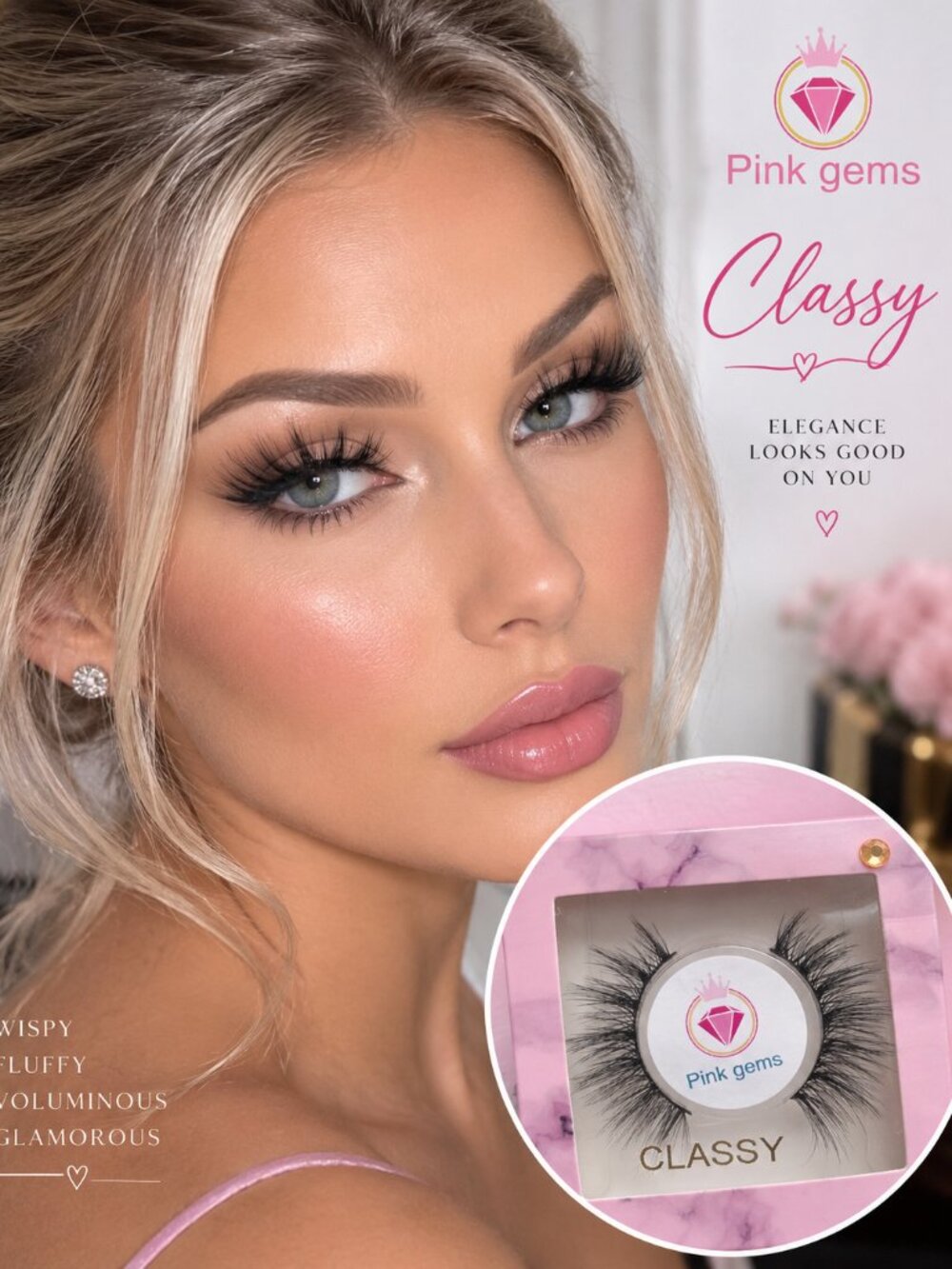Classy Wispy Faux Mink Lashes Fluffy Natural Volume Soft Glam Reusable
